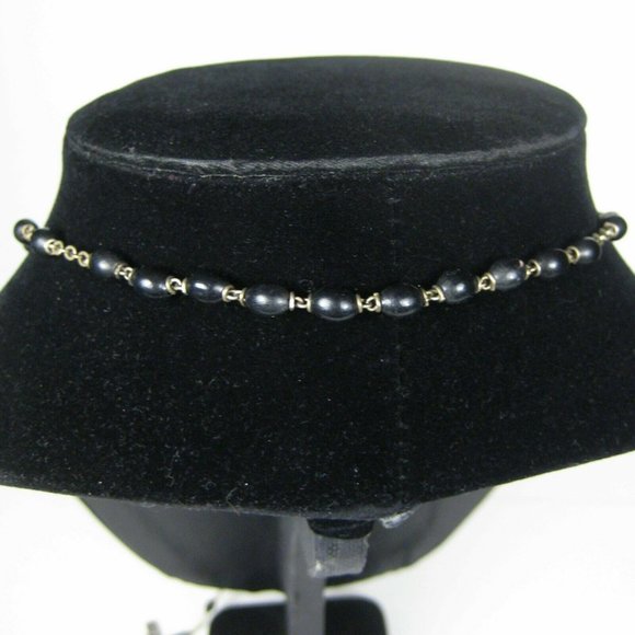 Madonna Rosary 29 In Silvertone Cross Black Beads Italy Crucifix Silver Jesus - Picture 4 of 6